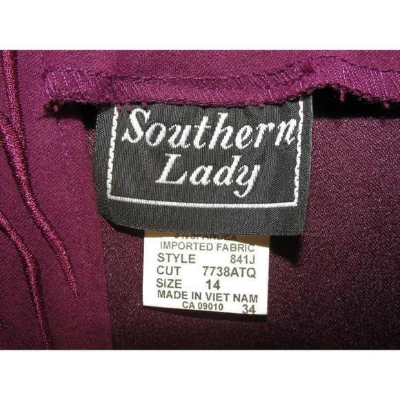 Southern Lady Women's Purple Embroidered Long Sleeve Open Blazer Size 14 - Picture 6 of 8
